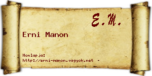 Erni Manon névjegykártya